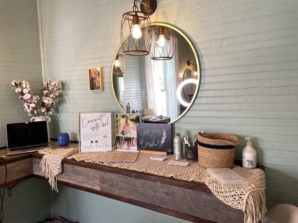 The vendor booth set up of Hair By Anna Claire