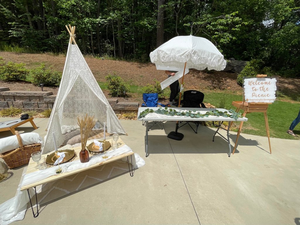The vendor booth set up for The Plaid Picnic Company