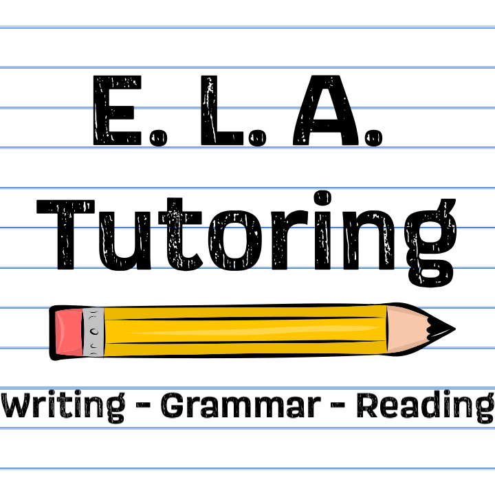ELA Tutoring logo. E.L.A. Tutoring is a tutoring business taught by experienced tutor, author, graphic designer, teacher, writer, poet, and editor E. Lexi Abbott. Group tutoring. Private tutoring. 